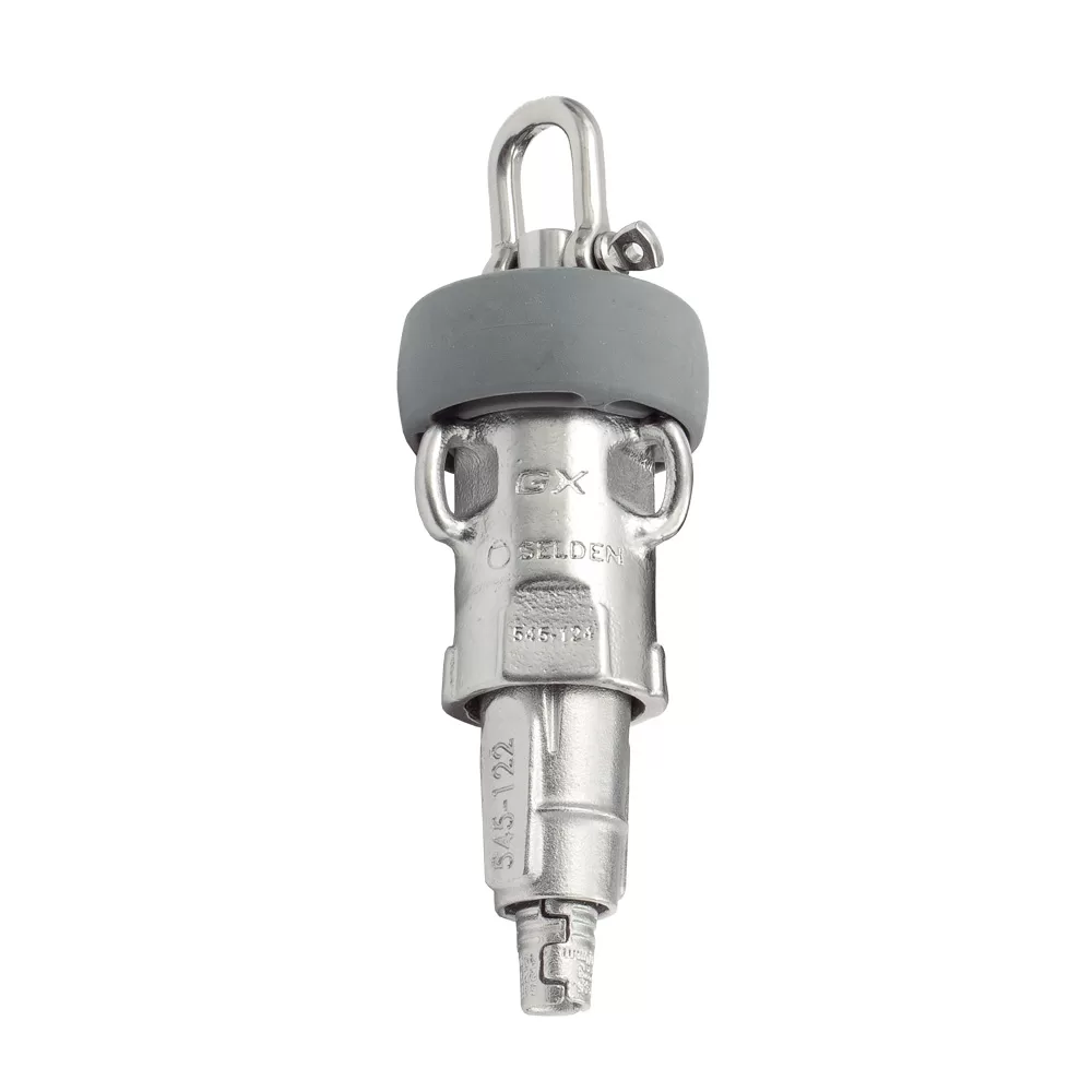 Seldénin GX-rullalaitteen Swivel -osa valkoista taustaa vasten