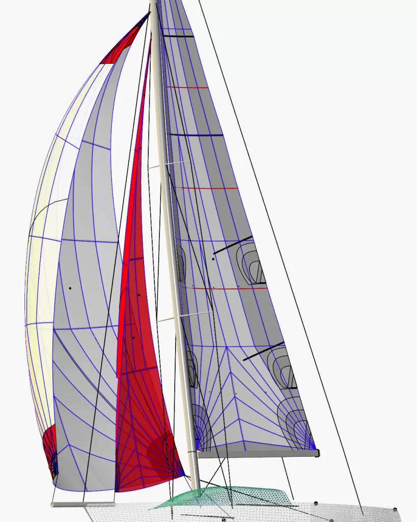 3D-mallinnus asymetristä spinaakkerista